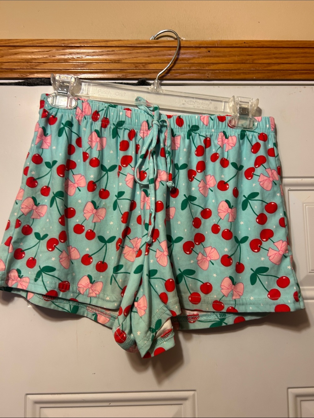 Women's Mint Cherry Print Lounge Shorts M